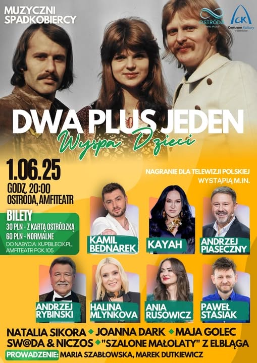 Telewizyjny koncert w Ostródzie. Ruszyła sprzedaż biletów! 14 Telewizyjny Koncert W Ostródzie Będzie Nosił Nazwę &Quot;Muzyczni Spadkobiercy: Dwa Plus Jeden – Wyspa Dzieci&Quot;