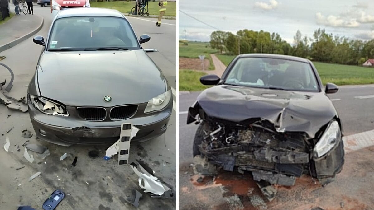 Groźny wypadek na trasie z Ostródy do Lubawy. Trzy auta rozbite, jedna osoba w szpitalu 1 Wypadek Na Trasie Ostróda–Lubawa