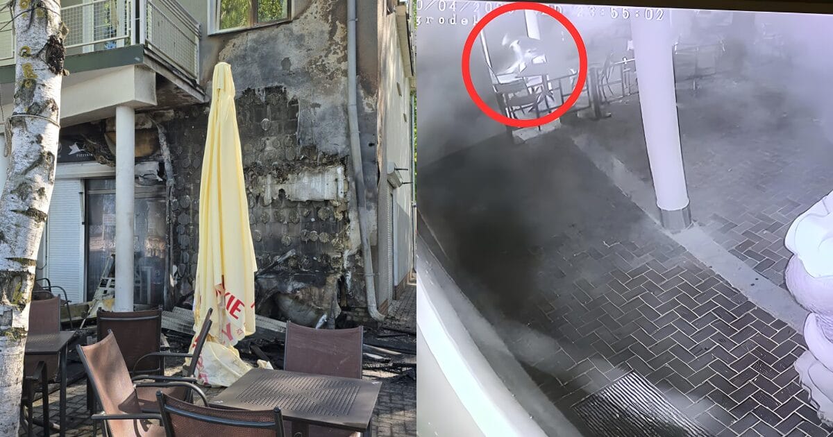 Film z podpalenie restauracji nad Jeziorem Drwęckim w Ostródzie 1 Podpalenie Restauracji