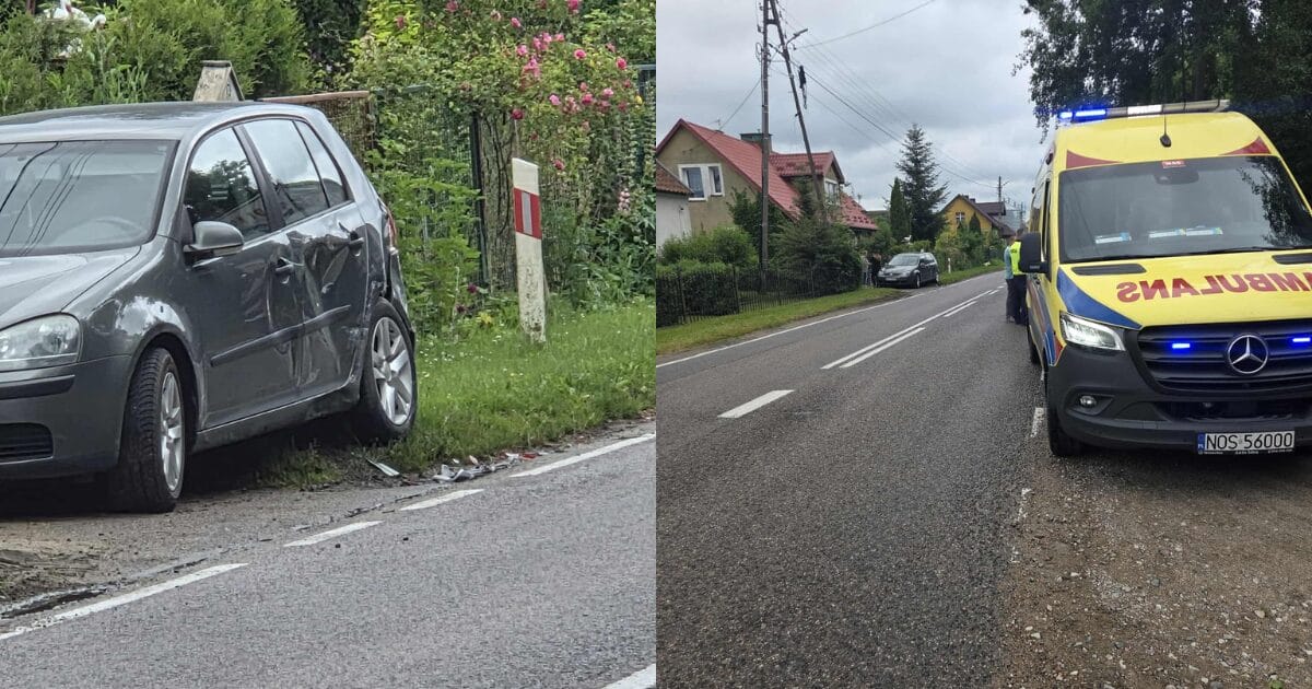 Wypadek w Marwałdzie. Zderzenie ciężarówki z osobówką 1 Wypadek W Marwałdzie. Zderzenie Ciężarówki Z Osobówką