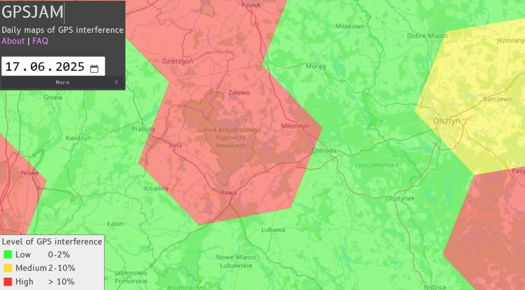 Powiat ostródzki: Zakłócenia systemu GPS! Minister - to może być działanie Rosjan! 14 Zakłócenia Systemu Gps Nad Powiatem Ostródzkim.
