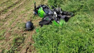 Wypadek motocyklisty w Szyldaku