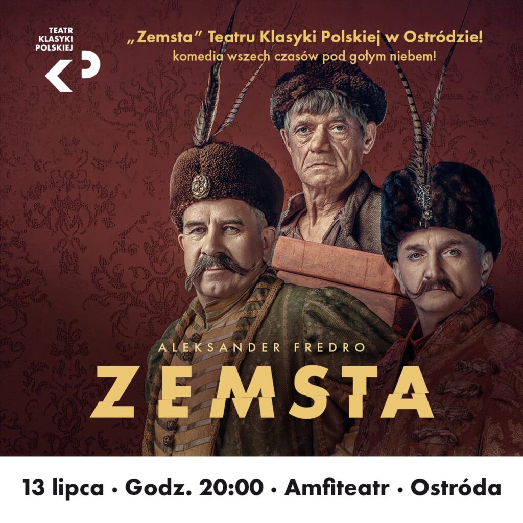 „Zemsta Fredry” w Ostródzie 2025 – kultowy spektakl w Amfiteatrze! 11 Zemsta