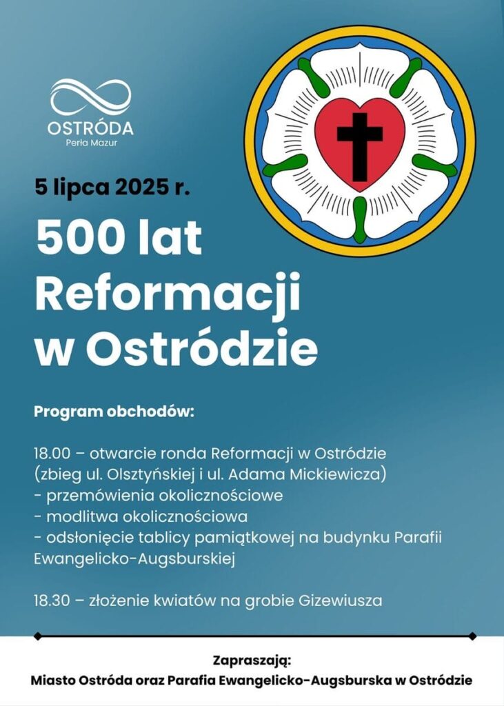 500 lat Reformacji w Ostródzie: nazwanie Ronda Reformacji i odsłonięcie pamiątkowej tablicy 54 500 Lat Reformacji