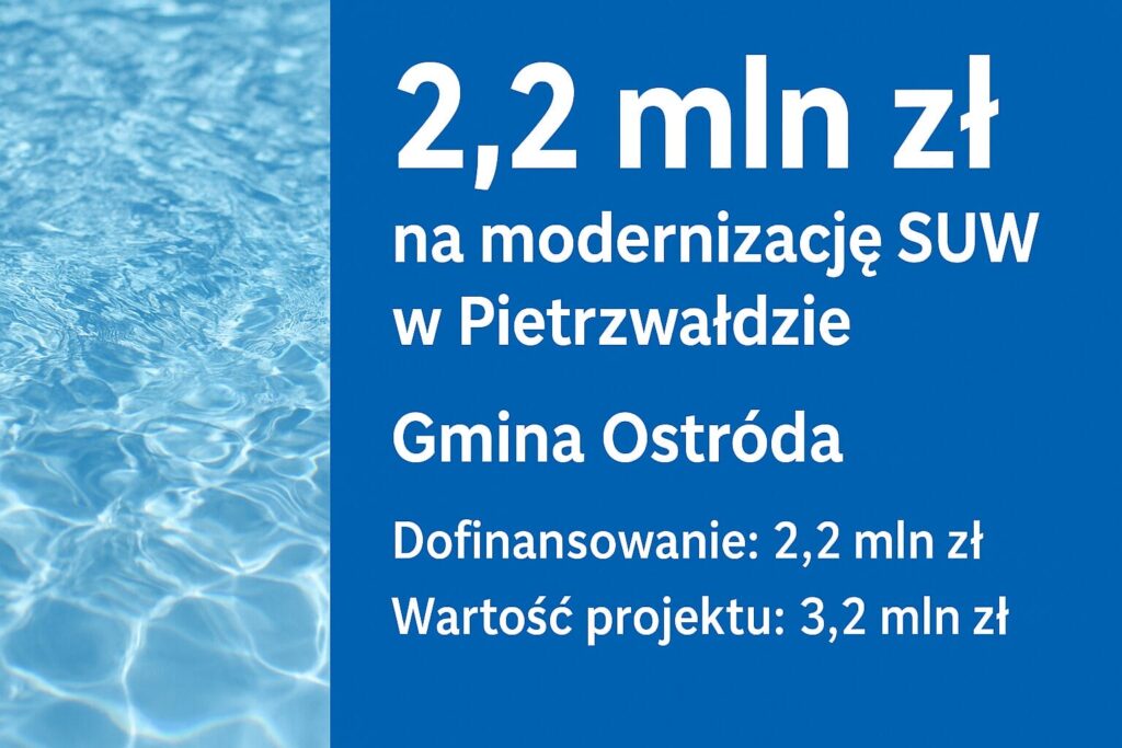 Gmina Ostróda, Pietrzwałd, Inwestycje, Woda, Fewm, Samorząd