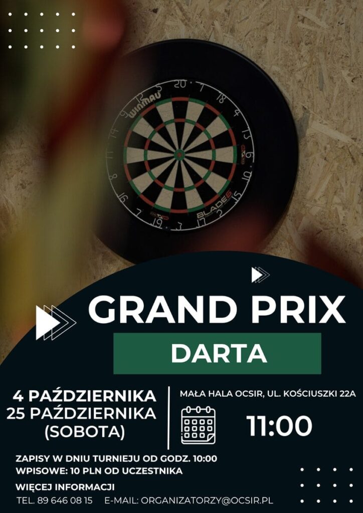 Ocsir Przekłada Turnieje Darta. W Październiku Poznamy Mistrza Grand Prix Darta!
