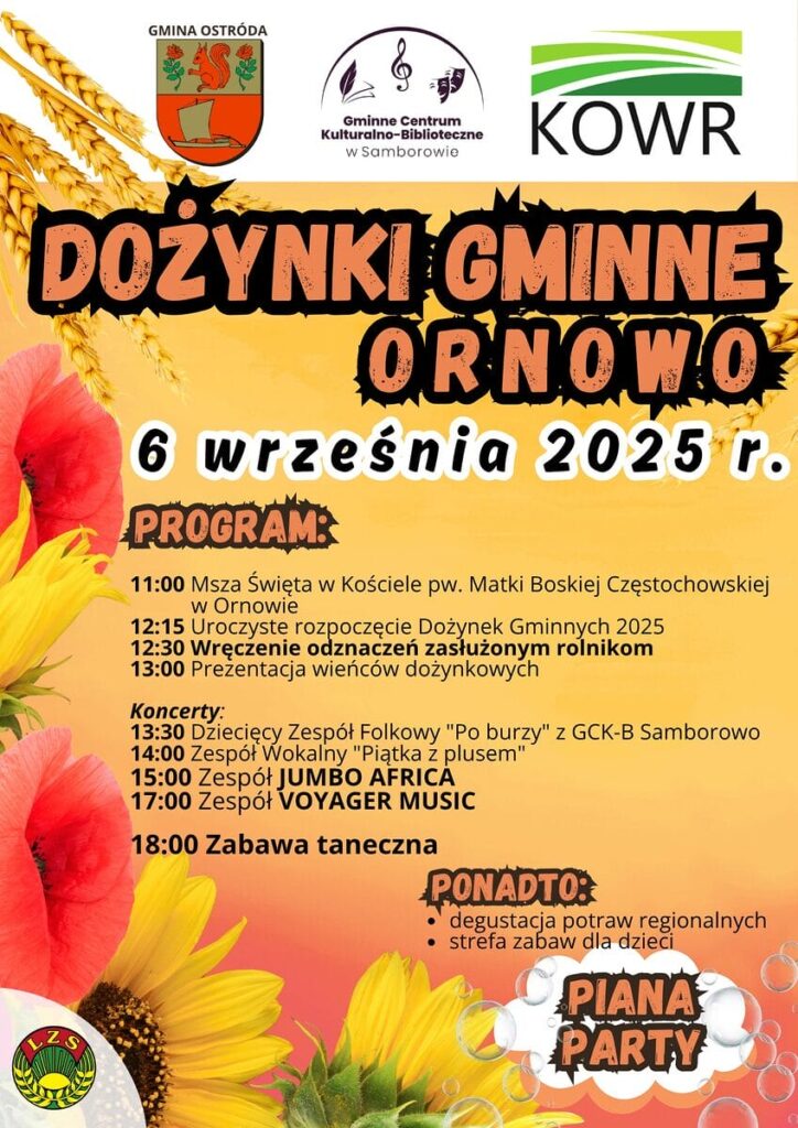 Dożynki Gminne w Ornowie – święto plonów już 6 września! 4 Dożynki Gmina Ostróda Ornowo 2025