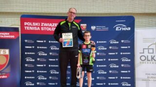 Mikołaj Kęsik na podium Grand Prix Polski Żaków.