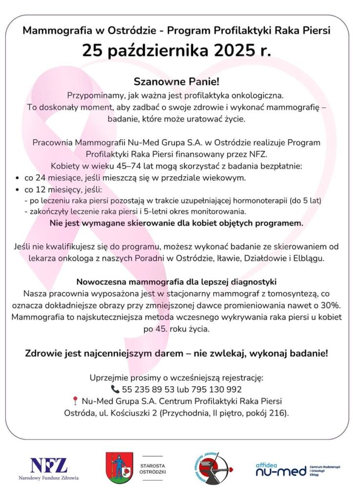 Różowy Październik W Ostródzie. Sobotnia Mammografia W Przychodni