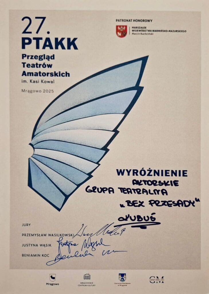 Aktorzy Z Ostródy Docenienia Na Przeglądzie W Mrągowie. &Quot;Kubuś Dojrzewa&Quot;