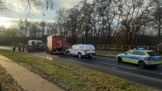 Poranny wypadek w Ostródzie. Czołowe zderzenie na ulicy Grunwaldzkiej