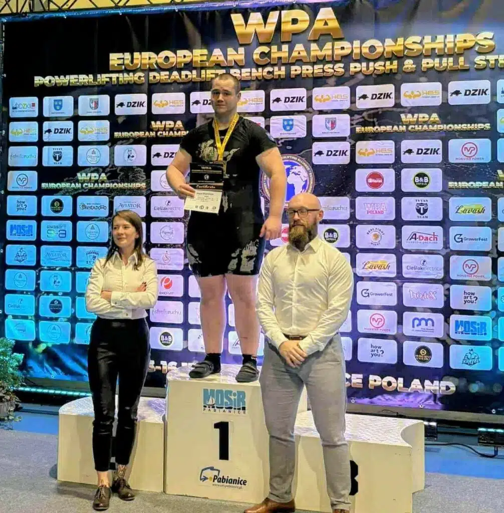 600 kg z Morąga. Jakub Kopówka – uczeń ZSL Mistrz Europy WPA 4 Jakub Kopowka Mistrz Europy Wpa 2