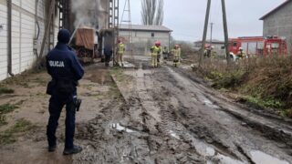 Pożar suszarni w Wyżnicach w gminie Ostróda