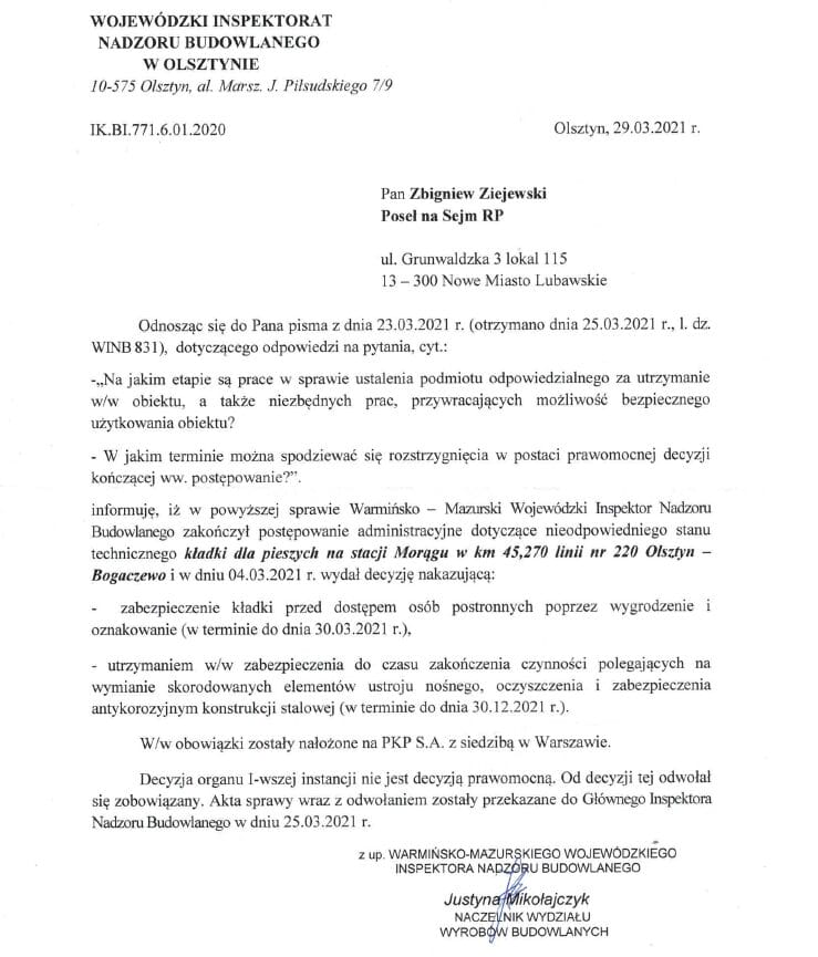 W Morągu będzie nowa kładka nad torami. Podpisano umowę 2 W Morągu Będzie Nowa Kładka Nad Torami. Podpisano Umowę