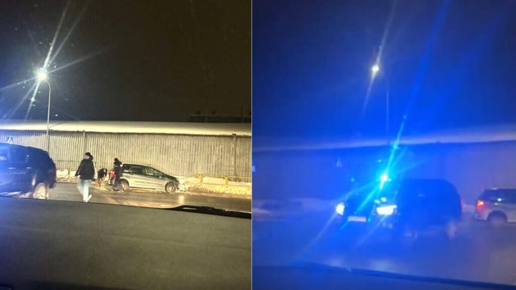 Osobówka staranowała barierki na ulicy 11 listopada