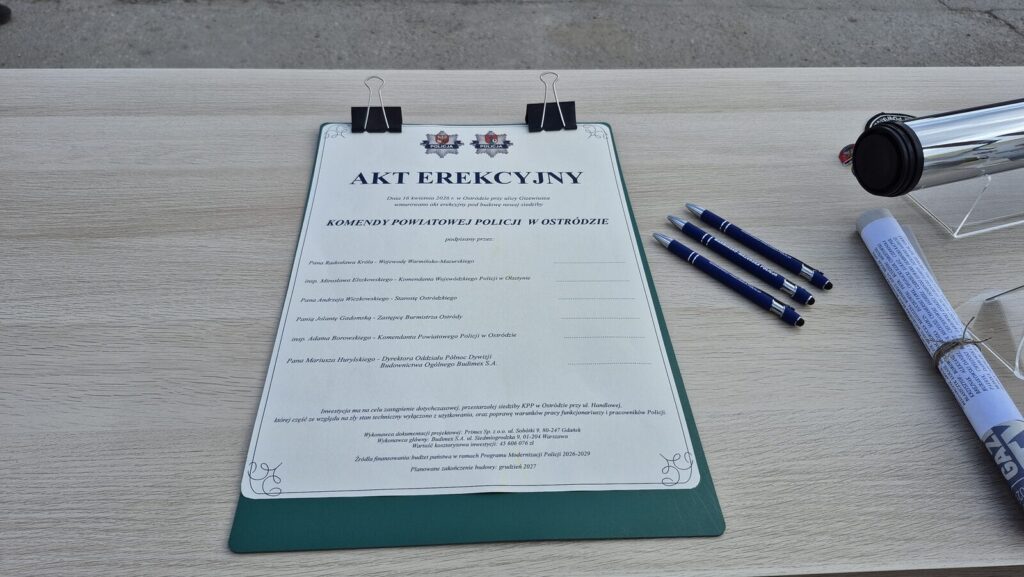 Budowa Komendy Policji w Ostródzie — wmurowano akt erekcyjny 17 Budowa Komendy Policji W Ostródzie — Wmurowano Akt Erekcyjny