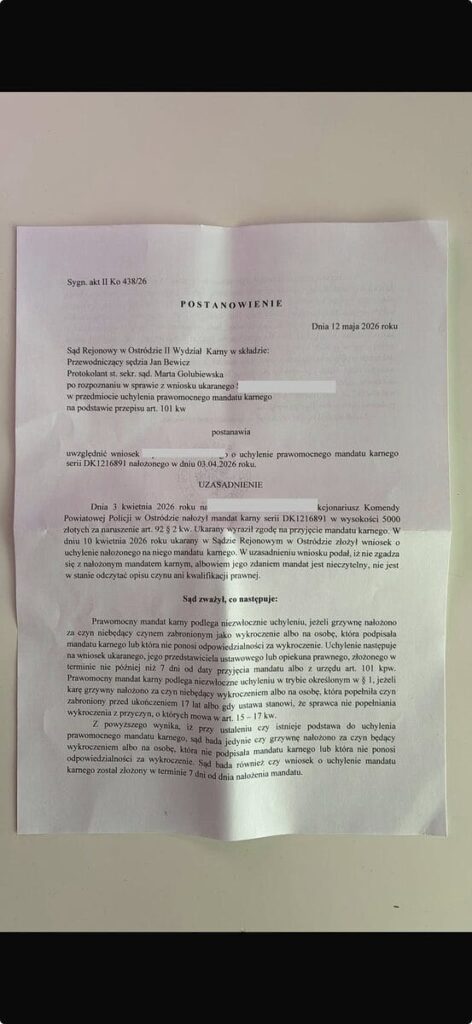 Pirat Drogowy Bez Mandatu! Sąd Uchylił Karę Wystawioną Przez Policjantów Z Ostródy