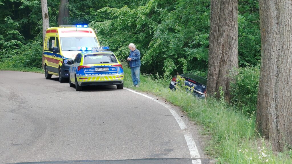 Kolizja W Miejscowości Tabórz - Osobówka W Rowie