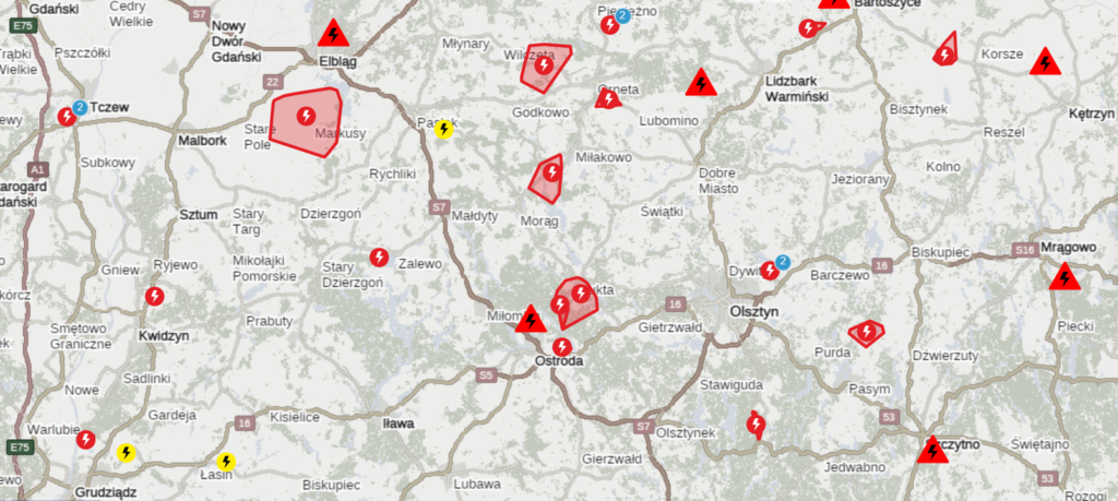 Brak Prądu W Powiecie Ostródzkim. Energa Operator Informuje O Masowych Awariach