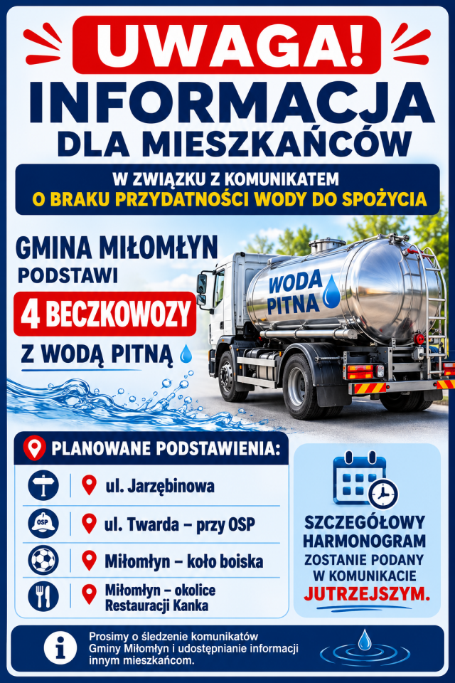 Miłomłyn bez pitnej wody. Gmina podstawia beczkowozy 2 Miłomłyn Bez Pitnej Wody. Gmina Podstawia Beczkowozy
