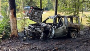 Śmiertelny Wypadek W Gminie Miłomłyn. Auto Spłonęło Doszczętnie!
