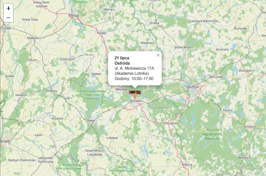 Słodka ciężarówka odwiedzi Ostródę — do tego Akademia Lotnika! 3 Słodka Ciężarówka Odwiedzi Ostródę — Nasze Miasto Na Trasie Marki Wawel!