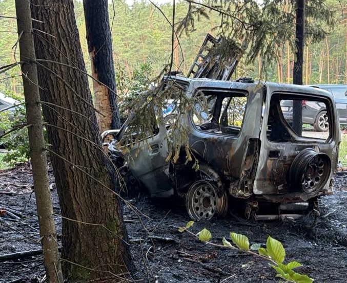 Śmiertelny Wypadek W Gminie Miłomłyn. Auto Spłonęło Doszczętnie! 