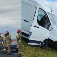 Wypadek na S7 w Grabinku. Bus wjechał w bariery! 6 Wypadek Na S7 W Grabinku. Bus Wjechał W Bariery!