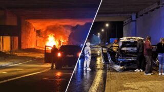 BMW w ogniu na "starej siódemce" w Górce pod Ostródą!